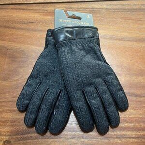 NEW Stewart of Scotland Herringbone Leather Gloves Small